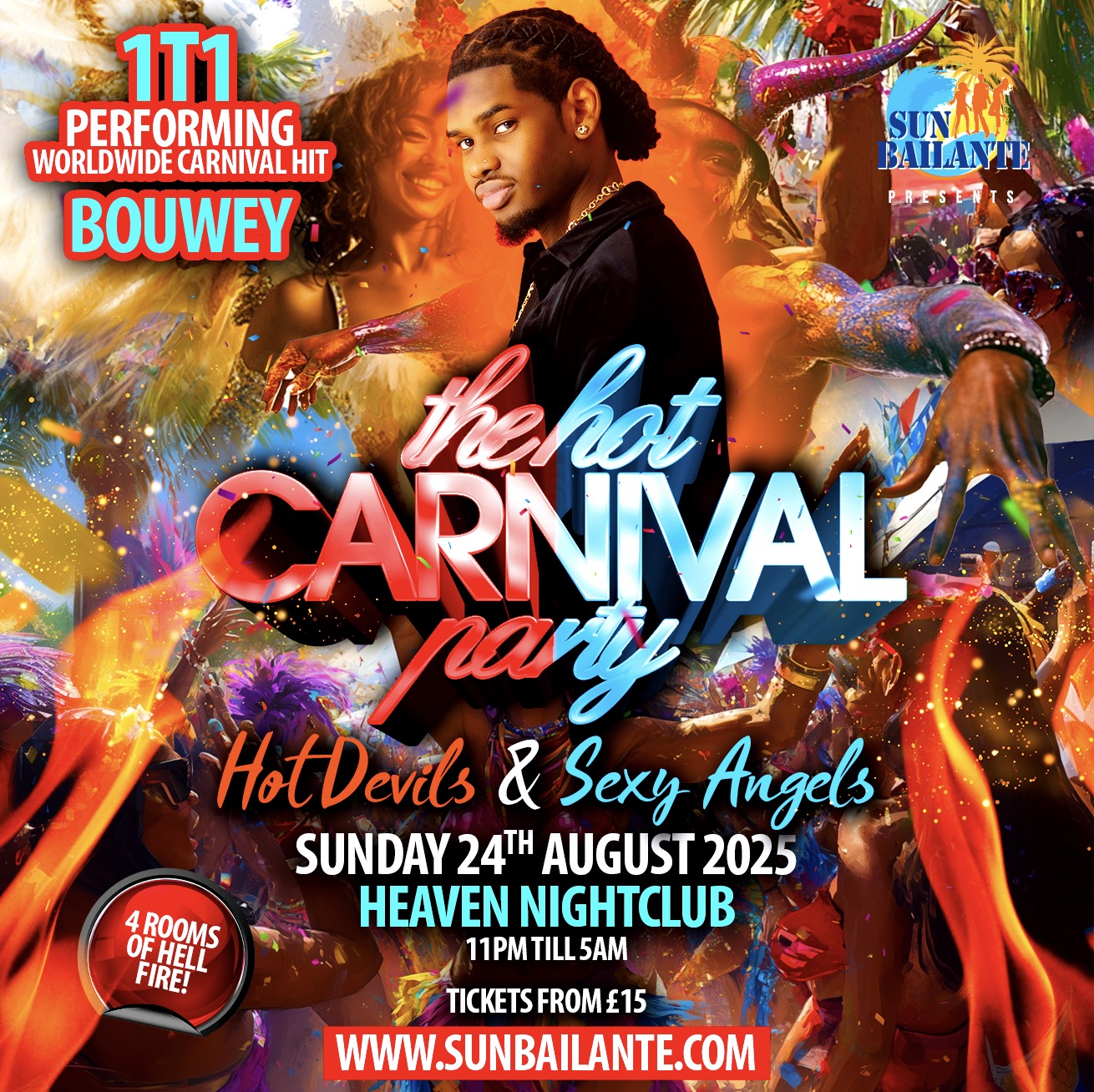 Notting Hill Carnival 2025, Afterparty, Afterp-party, Party, Best, Top, Meilleur, London, Londres, Caribbean, African, Afro, Soca, Dancehall, Zouk, Bouyon, Shatta, Ragga, Afrobeats, Amapiano, Afrohouse, 1T1, BOUWEY